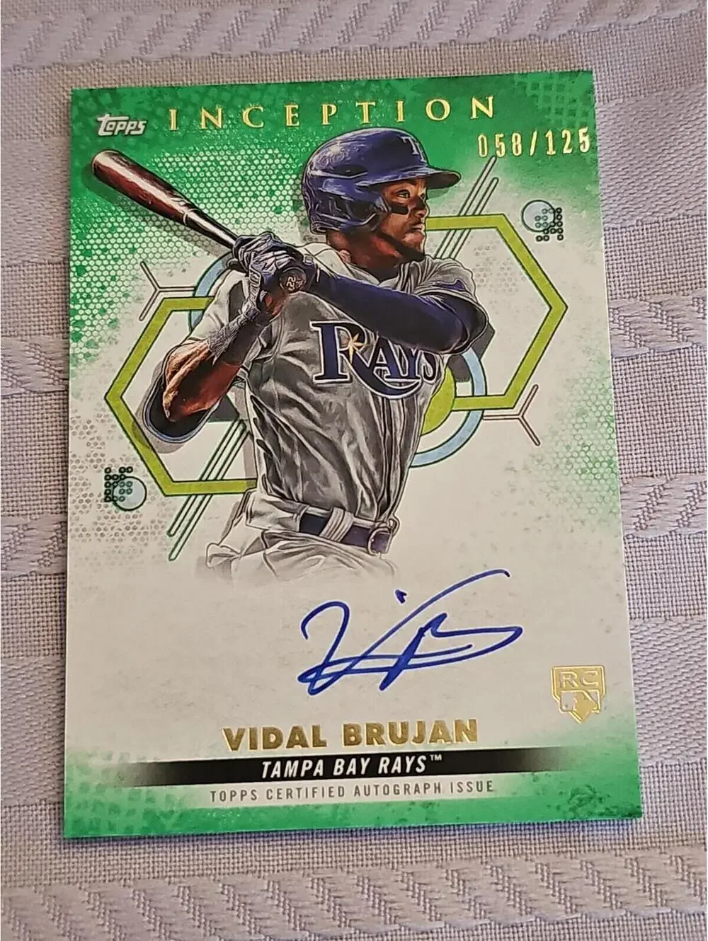 2022 Topps Inception Vidal Brujan Auto Green 58/125 On Card Auto RC